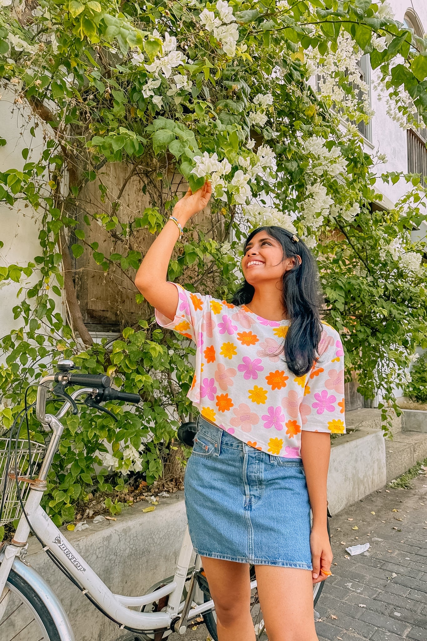 Sunny Petals Oversize Crop Tee