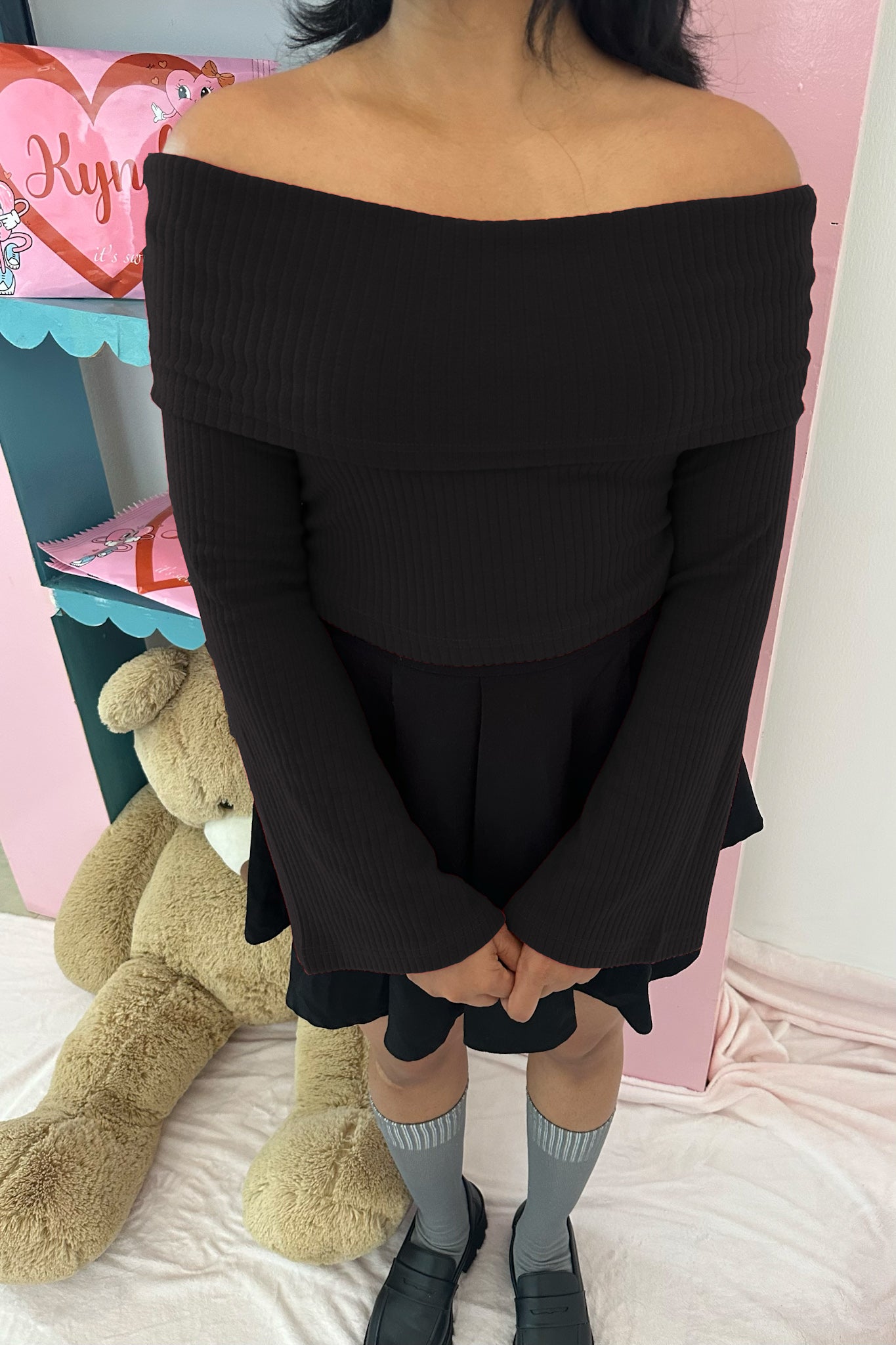 True Love Black Off Shoulder Top
