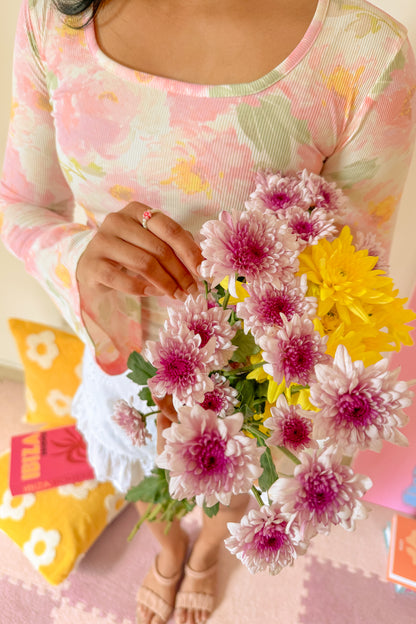 Whispering Rose Flared Sleeve Top