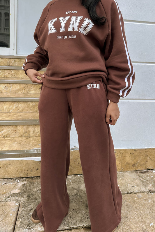 Kynd Classic Brown Wide Leg Pant