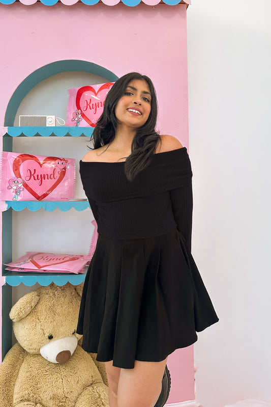 True Love Black Off Shoulder Top