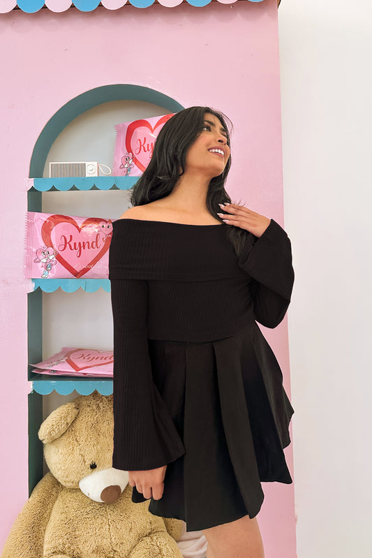 True Love Black Off Shoulder Top