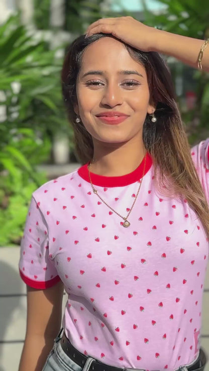 Berry Cute Crop T Shirt